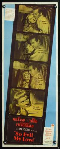 s326 SO EVIL MY LOVE insert movie poster '48 Ray Milland, Ann Todd