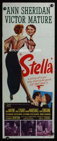s337 STELLA insert movie poster '50 Ann Sheridan, Victor Mature