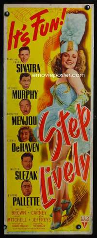 s338 STEP LIVELY insert movie poster '44 Frank Sinatra, De Haven