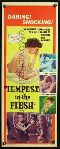 s361 TEMPEST IN THE FLESH insert movie poster '54 sexy teen nympho!