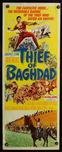 s375 THIEF OF BAGHDAD insert movie poster '61 Steve Reeves