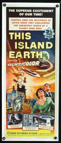 s002 THIS ISLAND EARTH insert movie poster '55 sci-fi classic, Morrow