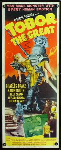 s004 TOBOR THE GREAT insert movie poster '54 funky robot sci-fi!