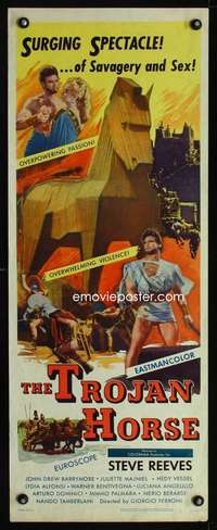 s407 TROJAN HORSE insert movie poster '62 Steve Reeves in Greece!