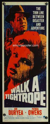s441 WALK A TIGHTROPE insert movie poster '64 Duryea, Patricia Owens