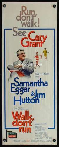 s442 WALK DON'T RUN insert movie poster '66 Cary Grant, Samantha Eggar
