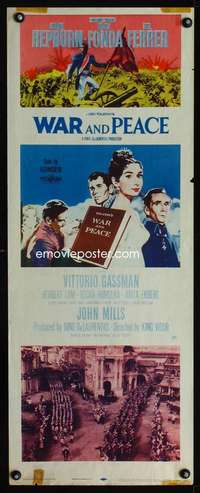 s444 WAR & PEACE insert movie poster '56 Audrey Hepburn, Henry Fonda