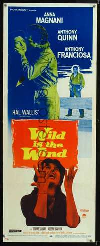 s465 WILD IS THE WIND insert movie poster '58 Anna Magnani, Quinn