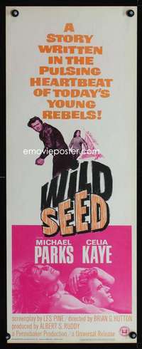 s469 WILD SEED insert movie poster '65 something bound to explode!