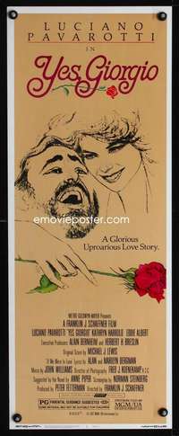 s486 YES GIORGIO insert movie poster '82 Luciano Pavarotti, Crifo art!