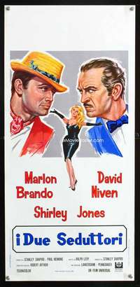 s517 BEDTIME STORY Italian locandina movie poster R60s Brando, Niven