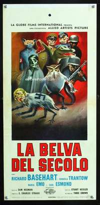 s593 HITLER Italian locandina movie poster '62 outrageous WWII art!
