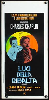 s622 LIMELIGHT Italian 1p R70s close up of aging Charlie Chaplin & pretty young Claire Bloom!