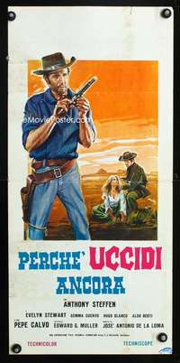 s521 BLOOD AT SUNDOWN Italian locandina movie poster '65 Deamicis art