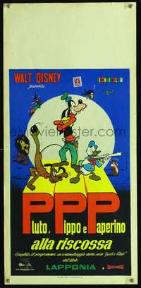 s653 PLUTO, PIPPO E PAPERINO ALLA RISCOSSA Italian locandina movie poster '59