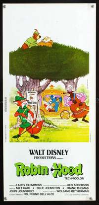 s664 ROBIN HOOD Italian locandina movie poster '73 Disney cartoon!