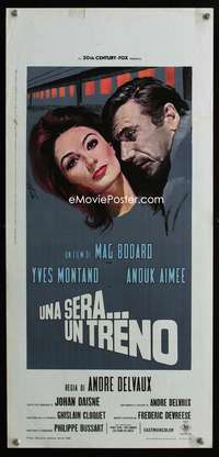 s646 ONE NIGHT A TRAIN Italian locandina movie poster '68 Nistri art!