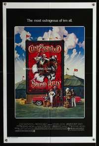 t090 BRONCO BILLY one-sheet movie poster '80 Clint Eastwood, art by Gerard Huerta & Roger Huyssen!