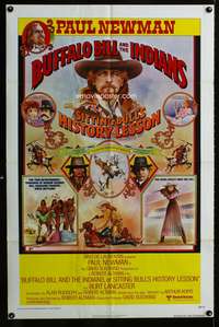 t092 BUFFALO BILL & THE INDIANS one-sheet movie poster '76 art of Paul Newman by Willardson!