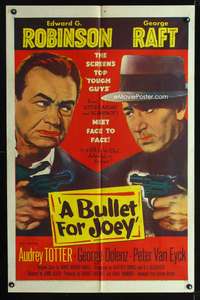 t094 BULLET FOR JOEY one-sheet movie poster '55 George Raft, Edward G. Robinson, film noir!
