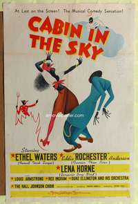 t101 CABIN IN THE SKY style C one-sheet '43 Lena Horne, Rochester, fantastic Al Hirschfeld art!