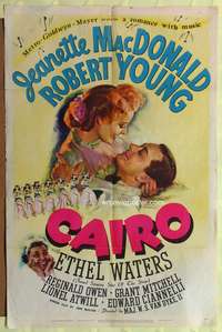 t104 CAIRO style D one-sheet movie poster '42 Jeanette MacDonald, Robert Young, Ethel Waters