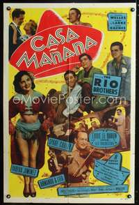 t118 CASA MANANA one-sheet movie poster '51 Spade Cooley & The Rio Brothers, sexy Yadira Jiminez!