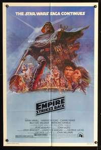 t219 EMPIRE STRIKES BACK style B 1sh movie poster '80 George Lucas classic, Tom Jung art!