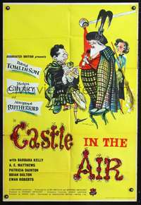 t120 CASTLE IN THE AIR English one-sheet movie poster '52 Margaret Rutherford, Ronald Searle art!