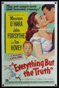 t228 EVERYTHING BUT THE TRUTH one-sheet '56 Maureen O'Hara got caught with her scandals showing!