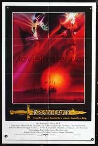 t229 EXCALIBUR int'l one-sheet movie poster '81 John Boorman, Bob Peak fantasy artwork!