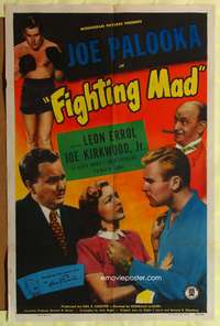 t239 FIGHTING MAD one-sheet movie poster '48 boxing Joe Kirkwood Jr as Joe Palooka!