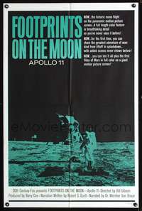 t248 FOOTPRINTS ON THE MOON one-sheet movie poster '69 the real Apollo 11!