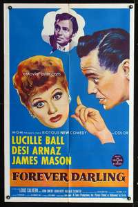 t249 FOREVER DARLING one-sheet movie poster '56 Desi Arnaz, Lucille Ball, I Love Lucy!