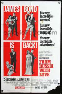 t256 FROM RUSSIA WITH LOVE style B one-sheet movie poster '64 Sean Connery is James Bond 007!