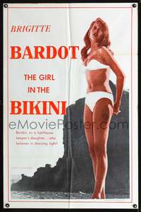 t263 GIRL IN THE BIKINI one-sheet movie poster '58 sexiest Brigitte Bardot in swimsuit!