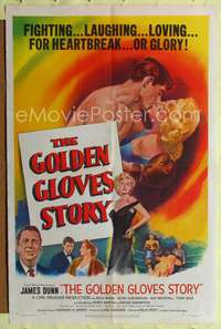 t271 GOLDEN GLOVES STORY one-sheet movie poster '50 romantic boxer Dewey Martin!