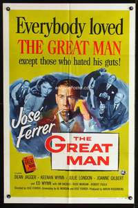 t275 GREAT MAN one-sheet movie poster '57 Jose Ferrer, Julie London