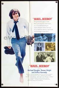 t277 HAIL HERO int'l one-sheet movie poster '69 hippie Michael Douglas!
