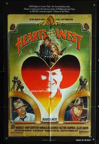 t281 HEARTS OF THE WEST one-sheet movie poster '75 Jeff Bridges, Andy Griffith, Richard Hess art!