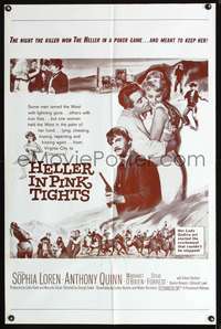 t287 HELLER IN PINK TIGHTS military one-sheet movie poster '60 sexy Sophia Loren, Anthony Quinn