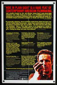 t295 HIDE IN PLAIN SIGHT reviews one-sheet movie poster '80 James Caan
