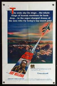 t296 HIGH FLIGHT one-sheet poster '57 Ray Milland, military fighter pilots fly top secret jets!
