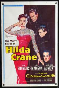 t300 HILDA CRANE one-sheet movie poster '56 sexy art of Jean Simmons!