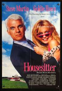 t303 HOUSESITTER one-sheet movie poster '92 Goldie Hawn takes over Steve Martin's home!