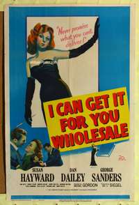 t307 I CAN GET IT FOR YOU WHOLESALE one-sheet movie poster '51 sexy artwork of Susan Hayward!