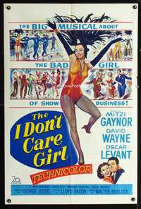 t309 I DON'T CARE GIRL one-sheet movie poster '52 sexy showgirl Mitzi Gaynor!