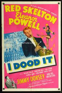 t310 I DOOD IT style D one-sheet '43 Red Skelton with saxophone, sexy Eleanor Powell, Jimmy Dorsey