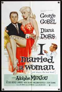 t313 I MARRIED A WOMAN one-sheet movie poster '58 George Gobel, sexiest Diana Dors!