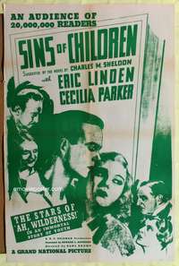 t320 IN HIS STEPS one-sheet movie poster R40s Sins of Children!